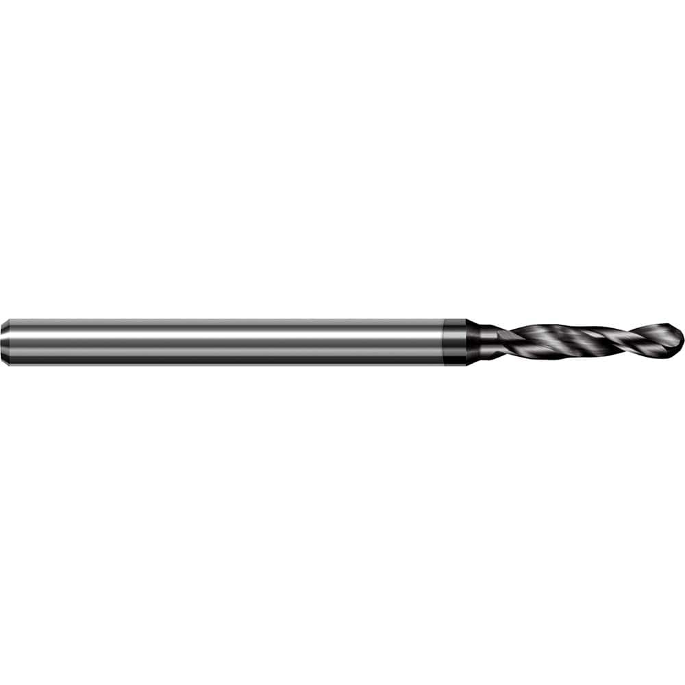 Jobber Length Drill Bit: 0.25″ Dia, 130 °, Solid Carbide Amorphous Diamond Finish, Right Hand Cut, Spiral Flute, Straight-Cylindrical Shank