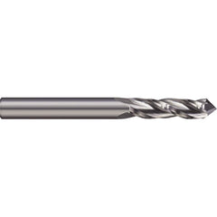 Drill Mill: 1/4″ Dia, 3/4″ LOC, 3 Flutes, 120 ° Point, Solid Carbide 2-1/2″ OAL, 1/4″ Shank Dia, Uncoated