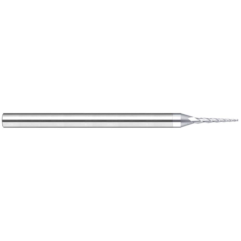 Harvey Tool - 1° per Side 0.03" Small End Diam 0.3" LOC 3-Flute Solid Carbide Tapered Square End Mill - Exact Industrial Supply