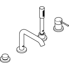 Grohe - Tub & Shower Faucets; Type: Tub Faucet with personal shower ; Style: Essence New ; Design: Ceramic Mixing Cartridge ; Material: Brass ; Handle Type: Lever ; Handle Material: Metal - Exact Industrial Supply