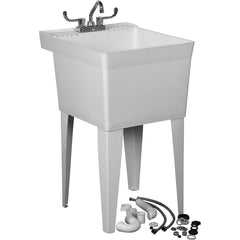 Fiat Products - Sinks; Type: Laundry Tub ; Outside Length: 23.875 (Inch); Outside Length: 23.875 (Decimal Inch); Outside Width: 20.000 (Decimal Inch); Outside Width: 20 (Inch); Outside Height: 33.6875 (Decimal Inch) - Exact Industrial Supply