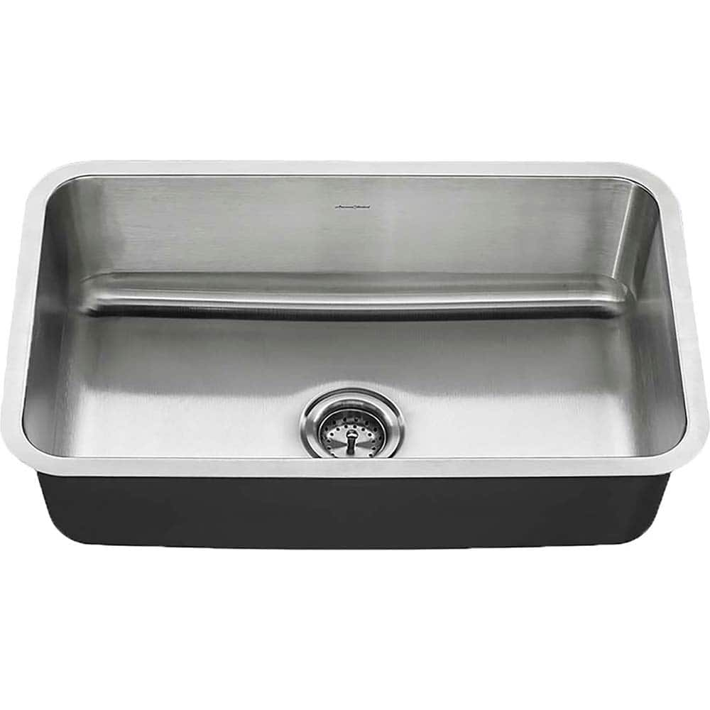 American Standard - Sinks; Type: Single Bowl Stainless Steel Kitchen Sink ; Outside Length: 18 (Inch); Outside Length: 18.000 (Decimal Inch); Outside Width: 30.000 (Decimal Inch); Outside Width: 30 (Inch); Outside Height: 9.0000 (Decimal Inch) - Exact Industrial Supply