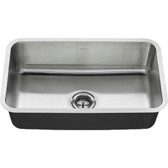 American Standard - Sinks; Type: Single Bowl Stainless Steel Kitchen Sink ; Outside Length: 18 (Inch); Outside Length: 18.000 (Decimal Inch); Outside Width: 30.000 (Decimal Inch); Outside Width: 30 (Inch); Outside Height: 9.0000 (Decimal Inch) - Exact Industrial Supply