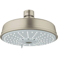 Grohe - Shower Heads & Accessories; Type: Shower Head ; Material: Metal ; GPM: 2.50 ; Face Diameter: 6.25 (Inch); Finish/Coating: Brushed; Nickel ; Settings: Spray, Pulse, Combination Pulse-Massage - Exact Industrial Supply