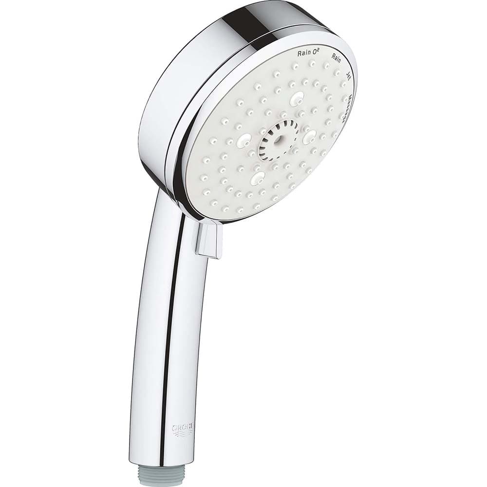 Grohe - Shower Heads & Accessories; Type: Hand Shower ; Material: Metal ; GPM: 2.50 ; Face Diameter: 4 (Inch); Finish/Coating: Polished Chrome ; Settings: Spray, Pulse, Combination Pulse-Massage - Exact Industrial Supply