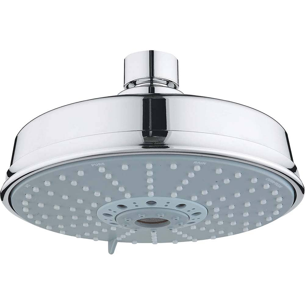 Grohe - Shower Heads & Accessories; Type: Shower Head ; Material: Metal ; GPM: 2.50 ; Face Diameter: 6.25 (Inch); Finish/Coating: Polished Chrome ; Settings: Spray, Pulse, Combination Pulse-Massage - Exact Industrial Supply