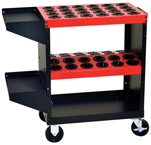 Tool Storage Cart - Holds 36 Pcs. 50 Taper - Black/Red - Americas Industrial Supply