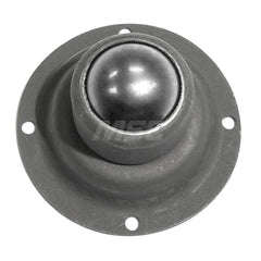 Ball Transfers; Base Shape: Round; Working Orientation: Ball up; Mount Type: Flange; Load Capacity (Lb.): 135; Mount Height: 1.5 in; Housing Diameter: 1.234; Overall Diameter: 2.438; Mounting Hole Diameter: 0.1563; Flange Diameter: 2.4375; Housing Finish: