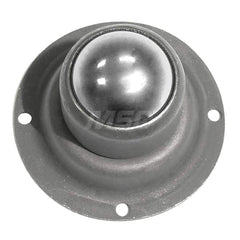 Ball Transfers; Base Shape: Round; Working Orientation: Ball up; Mount Type: Flange; Load Capacity (Lb.): 180; Mount Height: 1.59375 in; Housing Diameter: 1.313; Overall Diameter: 2.438; Mounting Hole Diameter: 0.1563; Flange Width: 2.1875; Housing Finish