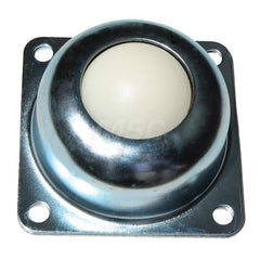 Ball Transfers; Base Shape: Square; Working Orientation: Ball up; Mount Type: Flange; Load Capacity (Lb.): 125; Mount Height: 1.8125 in; Housing Diameter: 2.594; Overall Diameter: 2.594; Mounting Hole Diameter: 0.2813; Flange Width: 3.0000; Housing Finish