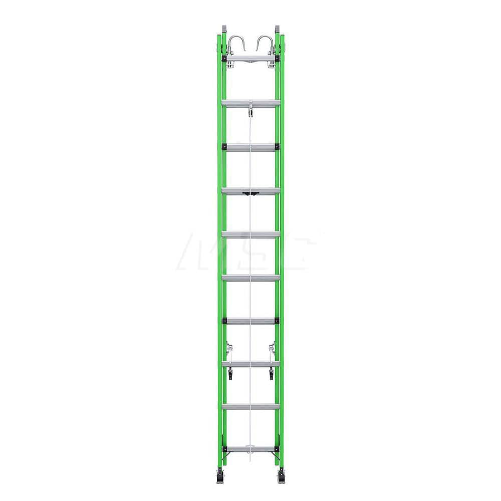 Extension Ladders; Type: Extension Ladder; Material: Fiberglass; Working Length: 13 Feet; Load Capacity (Lb.): 375; Extended Ladder Height: 16; Step Material: Aluminum; Step Ladder Height: 16.25; Overall Depth: 6 in; Number Of Steps: 20; Ladder Rating: Ty