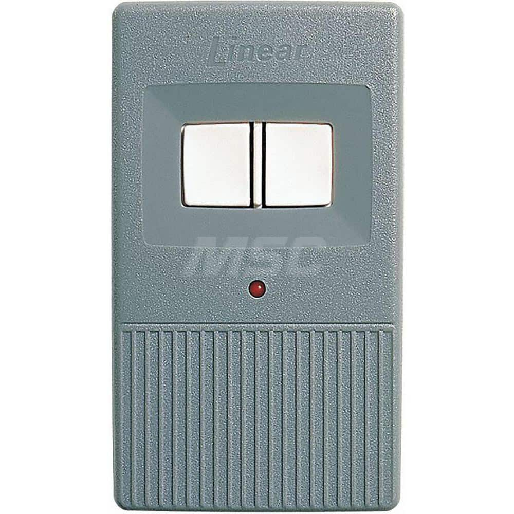 Garage Door Hardware; Type: Radio Control, Megacode, 2 Channel; For Use With: Commercial Doors; Material: Plastic; Overall Length: 1.00; Overall Width: 2; Overall Height: 3.75; Number of Buttons: 2; Includes: Clip Visor; 9V Battery; Length (Inch): 1.00; F