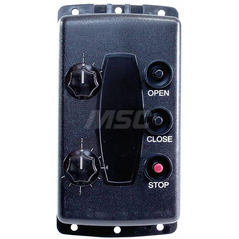 Garage Door Hardware; Type: Radio Control, Allstar, Transmitter, 27 Door, 3 Button; For Use With: Commercial Doors; Material: Plastic; Overall Length: 2.36; Overall Width: 7; Overall Height: 3.625; Number of Buttons: 3; Includes: Rotary Switch; Compatible