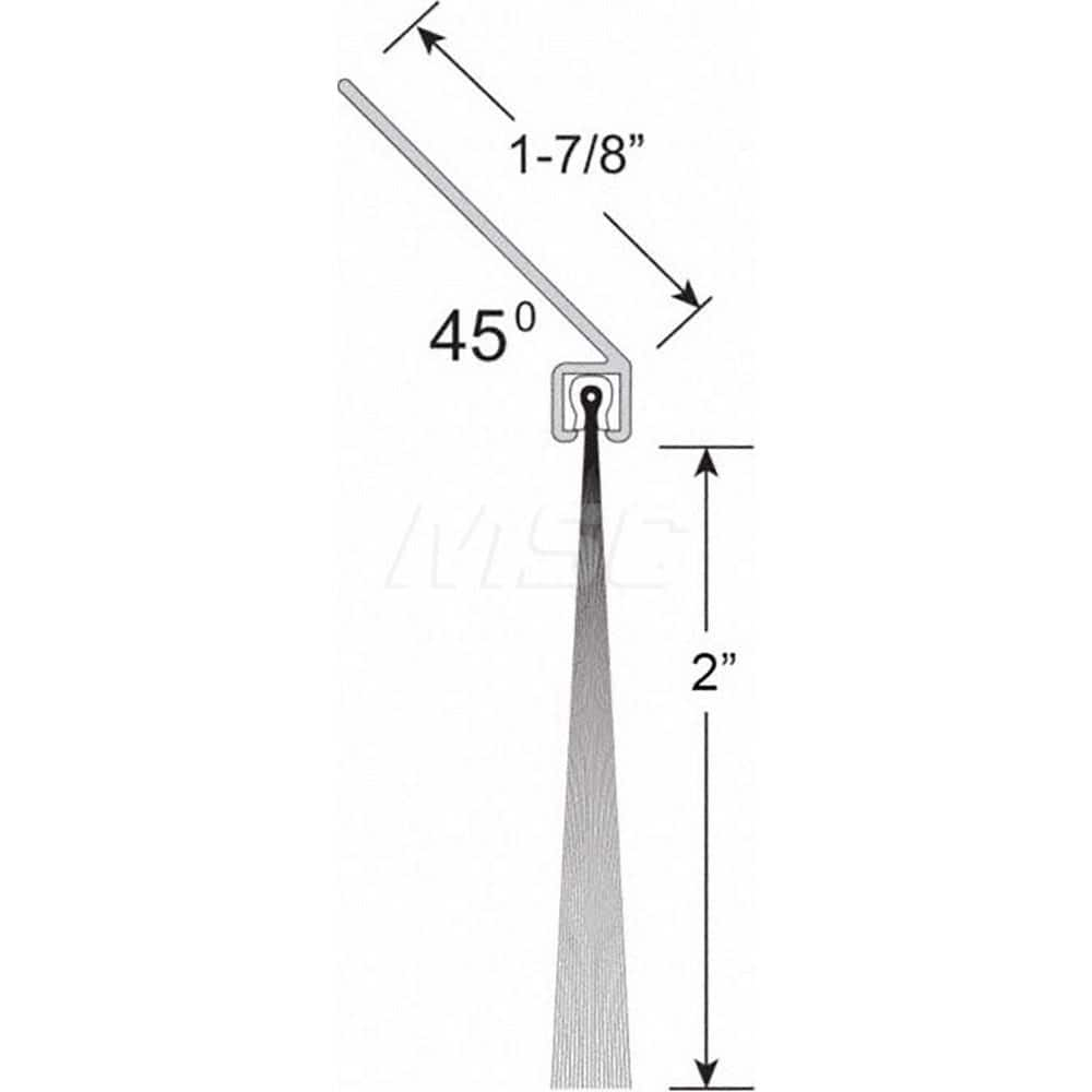 Sweeps & Seals; Product Type: Garage & Dock Door Sweep with Weather Seal; Flange Material: Anodized Aluminum; Overall Height: 3.875; Bristle Length: 2; Flange Width: 1.8750; Bristle Material: Nylon; Overall Length (Inch): 8.00; Length (Inch): 8.00; Overal