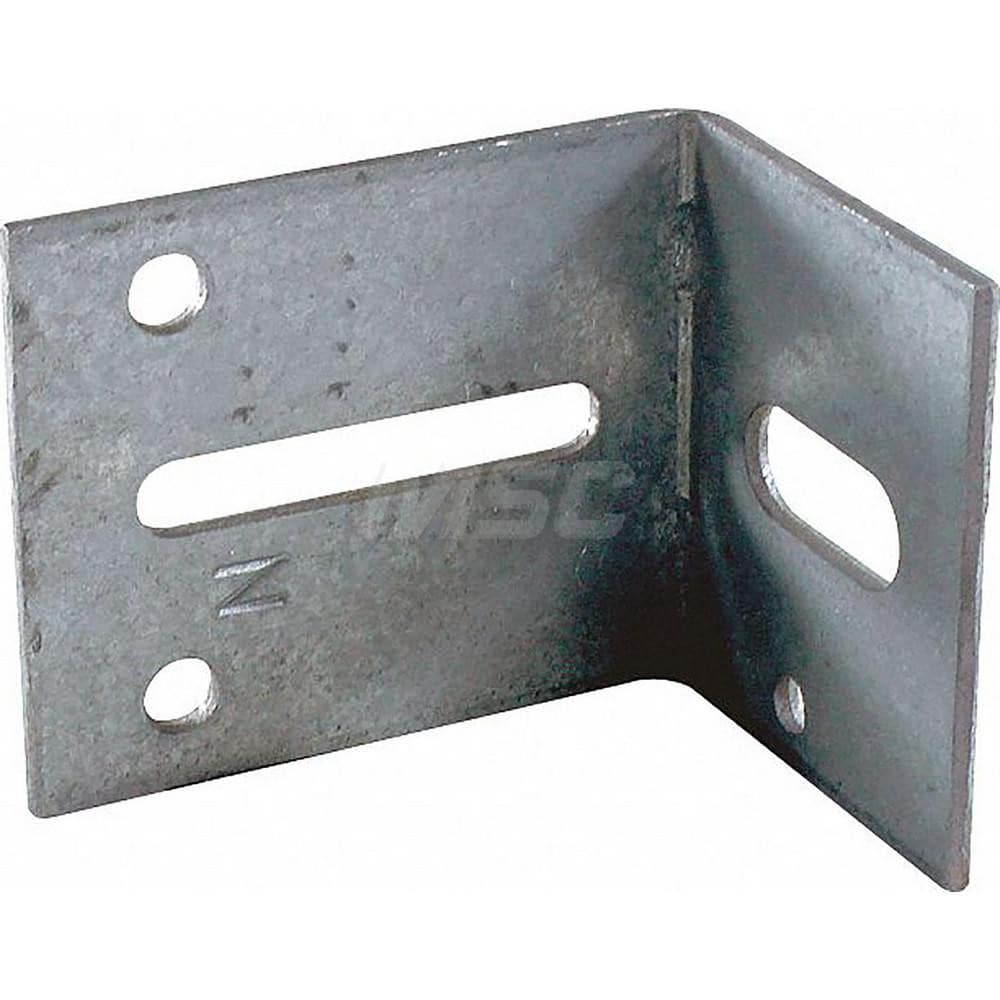 Garage Door Hardware; Type: Garage Door Track Jamb bracket # 5; For Use With: Commercial Doors; Material: Steel; Overall Length: 3.13; Overall Width: 2; Overall Height: 1.75; Finish/Coating: Galvanized; Includes: Mounting Holes and Track Attachment Slot;