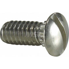 Garage Door Hardware; Type: Garage Door Track Bolt; For Use With: Commercial Doors; Material: Steel; Hardware Diameter: .25; Overall Length: 0.63; Includes: Round Headed, Slotted Rib Neck; Length (Inch): 0.63; For Use With: Commercial Doors; Hardware Type