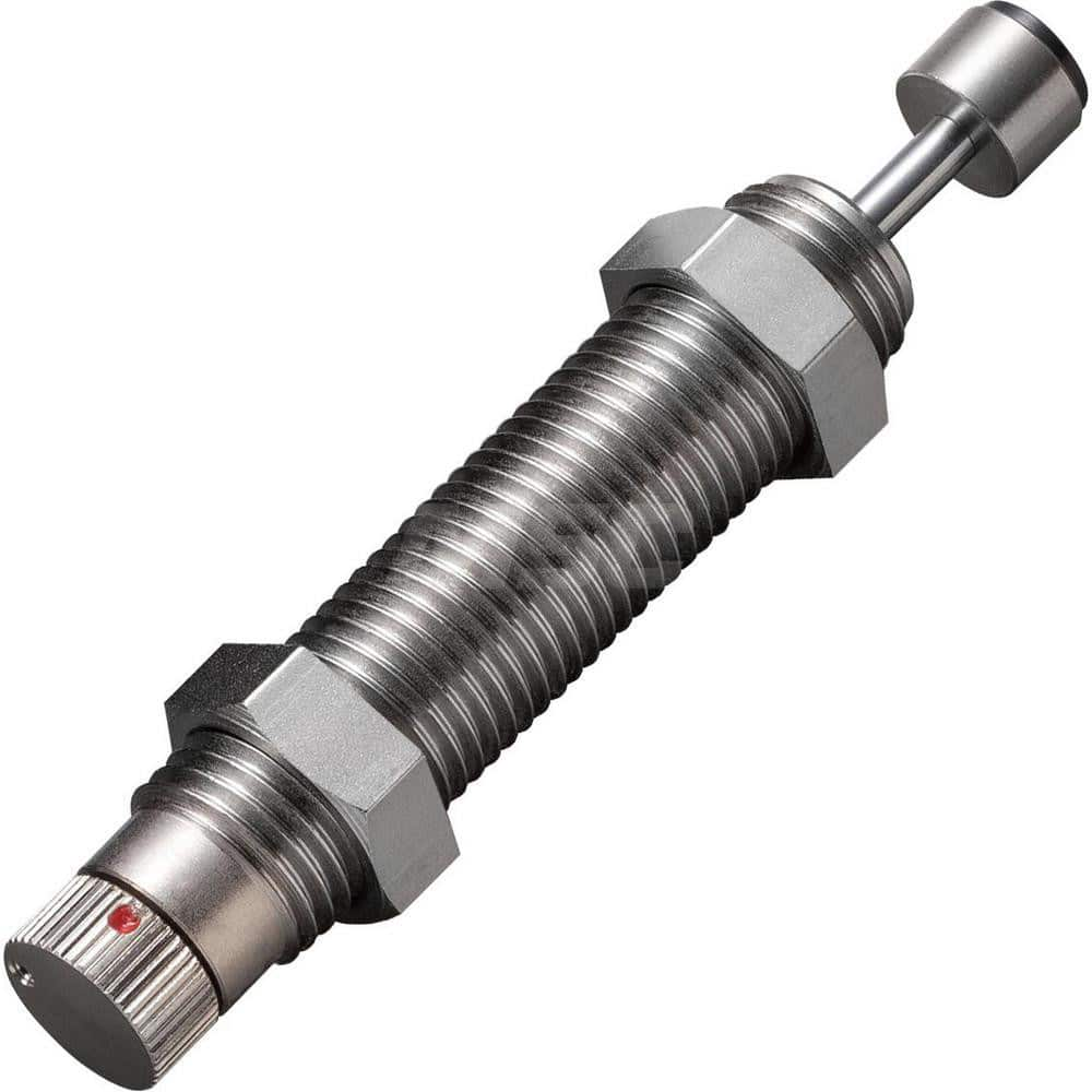 Standard-Duty Shock Absorber: 3.5 mm Rod Dia, 19.6 mm OD, 10 mm Stroke, M14 x 1.5 Thread 88 mm OAL, 9.8 lb Force