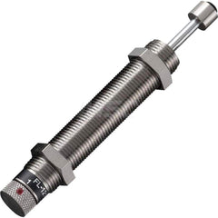 Standard-Duty Shock Absorber: 3.5 mm Rod Dia, 16.2 mm OD, 14 mm Stroke, M12 x 1 Thread 92 mm OAL, 12.7 lb Force