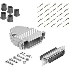 Male D-Sub RS-232 Serial DB25 Adapter Zinc Housing, Nickel-Plated, For Data Networks, Serial Data Transmission Device Management & Instrument Control