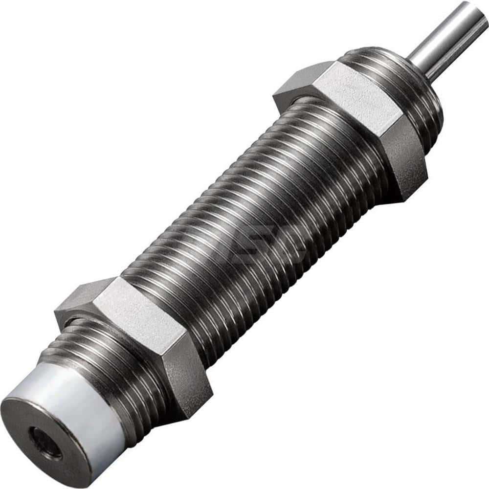 Standard-Duty Shock Absorber: 3.5 mm Rod Dia, 16.2 mm OD, 10 mm Stroke, M12 x 1 Thread 63 mm OAL, 9.8 lb Force