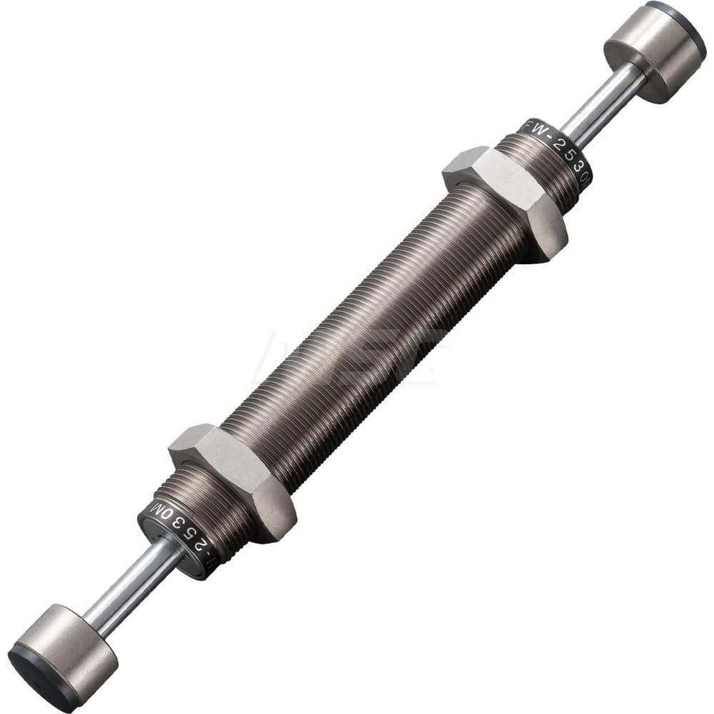 Standard-Duty Shock Absorber: 8 mm Rod Dia, 37 mm OD, 30 mm Stroke, M30 x 1.5 Thread 205 mm OAL, 29.4 lb Force