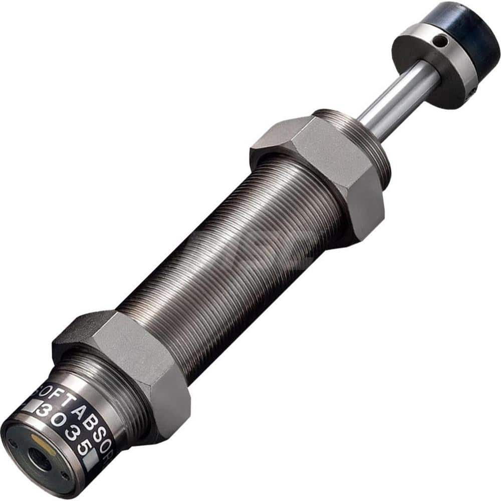 Standard-Duty Shock Absorber: 10 mm Rod Dia, 41.6 mm OD, 35 mm Stroke, M30 x 1.5 Thread 190 mm OAL, 47.1 lb Force