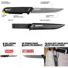 Utility Knife: 5.9″ Handle Length, Single Edge Plastic & Steel Handle, 6″ Blade Length