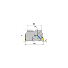 Indexable Square-Shoulder Face Mill:  AHPC.40.R.04-12,  16.0000″ Arbor Hole Dia, Uses  4,  ZNHW 1205.. Inserts,  Through Coolant,  Series  AHPC-12