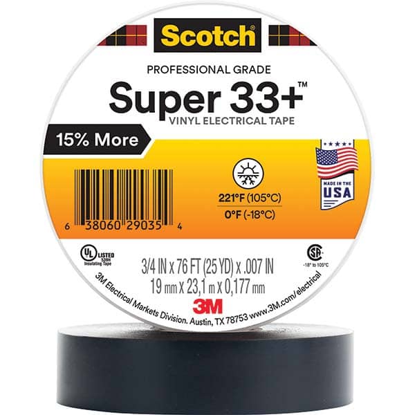 3M - Electrical Tape Width (Inch): 0.75 Length Range: 20" and Larger - Americas Industrial Supply