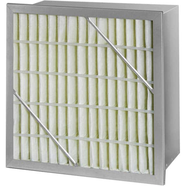 Pleated Air Filter: 24 x 12 x 6″, MERV 10, Rigid Cell Fiberglass, Galvanized Steel Frame, 500 CFM