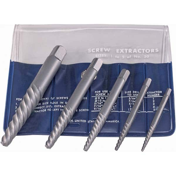 Cle-Line - Bolt Extractor Sets Tool Type: Screw Extractor Number of Pieces: 5.000 - Americas Industrial Supply