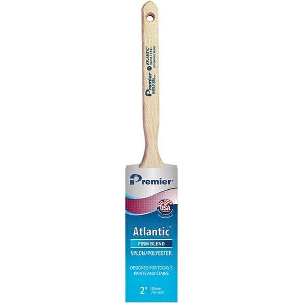 Premier Paint Roller - 2" Tapered Nylon/Polyester Sash Brush - 2-11/16" Bristle Length, 7" Wood Sash Handle - Americas Industrial Supply