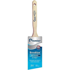 Premier Paint Roller - 2-1/2" Tapered Polyester Angular Brush - 2-15/16" Bristle Length, 7-1/2" Wood Sash Handle - Americas Industrial Supply