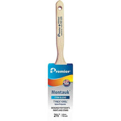 Premier Paint Roller - 2-1/2" Tapered Nylon/Polyester Sash Brush - 2-15/16" Bristle Length, 7-1/2" Wood Sash Handle - Americas Industrial Supply