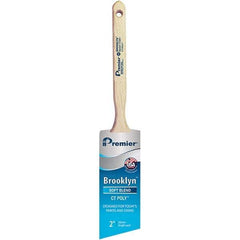 Premier Paint Roller - 2" Tapered Polyester Angular Brush - 2-11/16" Bristle Length, 7" Wood Sash Handle - Americas Industrial Supply