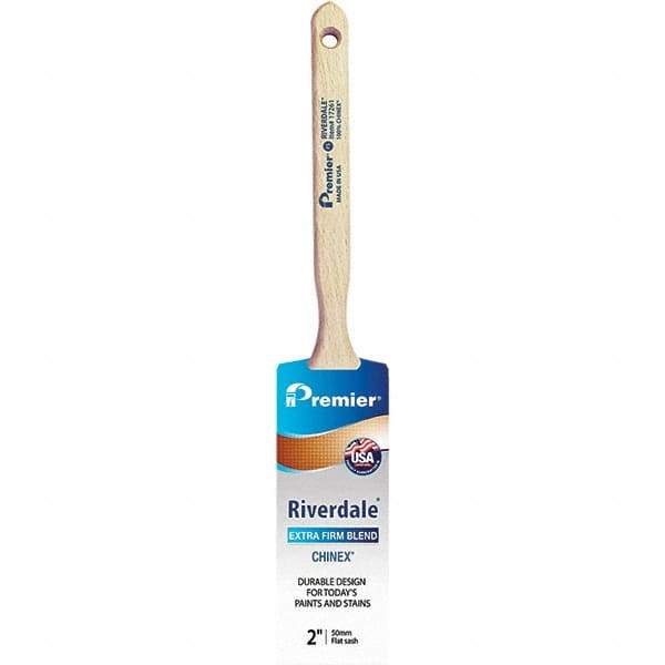 Premier Paint Roller - 2" Tapered Nylon Sash Brush - 2-11/16" Bristle Length, 7" Wood Sash Handle - Americas Industrial Supply