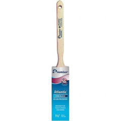 Premier Paint Roller - 1-1/2" Tapered Nylon/Polyester Sash Brush - 2-7/16" Bristle Length, 7" Wood Sash Handle - Americas Industrial Supply