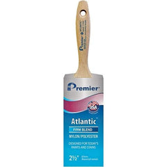 Premier Paint Roller - 2-1/2" Tapered Nylon/Polyester Varnish Brush - 2-15/16" Bristle Length, 5-1/2" Wood Beavertail Handle - Americas Industrial Supply