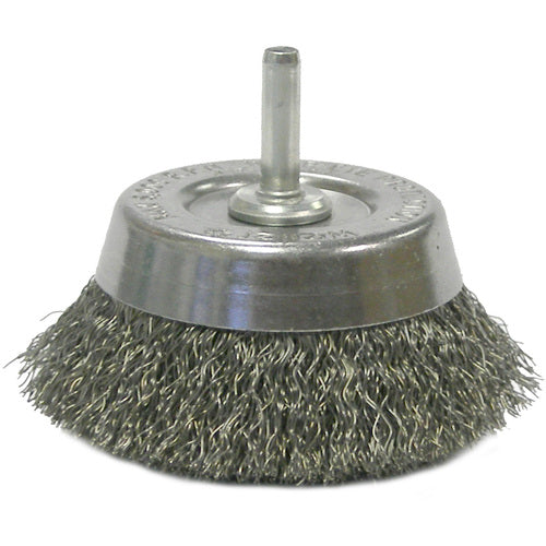 2 3/4″ Crimped Wire Utility Cup Brush .0118″ 1/4″ Stem - Americas Industrial Supply