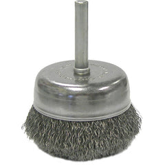 2″ Crimped Wire Utility Cup Brush, .008″ Steel Fill, 1/4″ Stem - Americas Industrial Supply