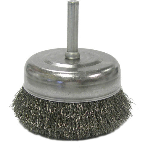 2-1/2″ Crimped Wire Utility Cup Brush, .008″ Steel Fill, 1/4″ Stem - Americas Industrial Supply