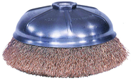 6" Crimped Wire Cup Brush - (Internal nut); .020 Bronze; 5/8-11 A.H. - Non-Sparking Wire Wheel - Americas Industrial Supply