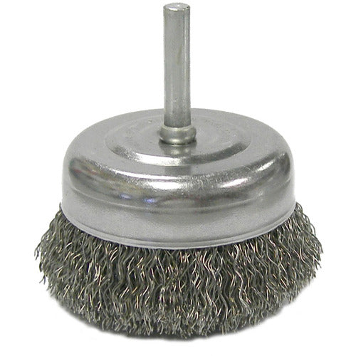 2-1/2″ Crimped Wire Utility Cup Brush, .014″ Steel Fill, 1/4″ Stem - Americas Industrial Supply