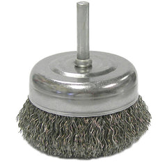 2-1/2″ Crimped Wire Utility Cup Brush, .014″ Steel Fill, 1/4″ Stem - Americas Industrial Supply