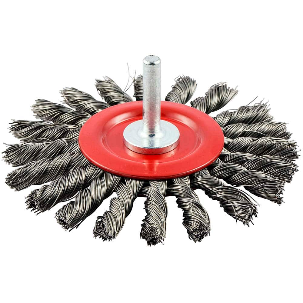 Norton - 4" OD, Standard Twist Knot Carbon Wheel Brush - Americas Industrial Supply