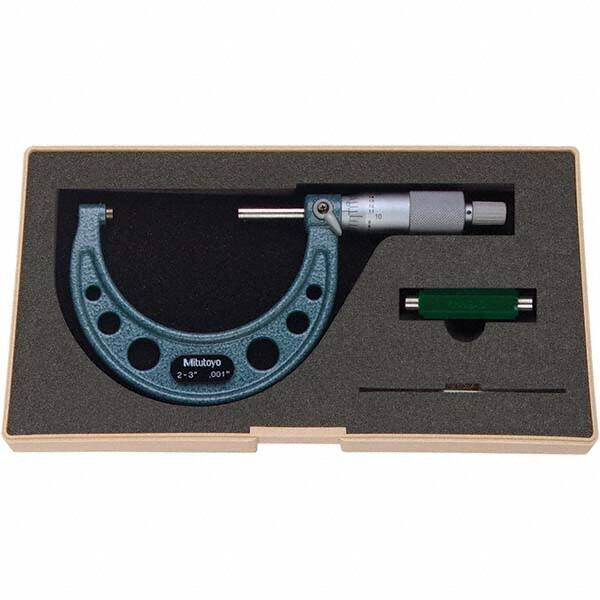 Mitutoyo - Mechanical Outside Micrometers Minimum Measurement (Decimal Inch): 2.0000 Maximum Measurement (Decimal Inch): 3.0000 - Americas Industrial Supply