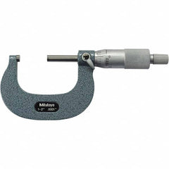 Mitutoyo - Mechanical Outside Micrometers Minimum Measurement (Decimal Inch): 1.0000 Maximum Measurement (Decimal Inch): 2.0000 - Americas Industrial Supply