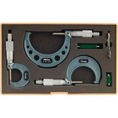 Mitutoyo - Mechanical Outside Micrometer Sets Minimum Measurement (Inch): 0 Maximum Measurement (Inch): 3 - Americas Industrial Supply