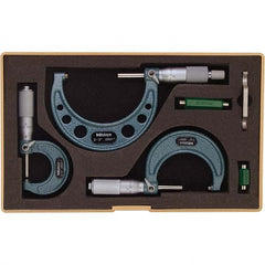 Mitutoyo - Mechanical Outside Micrometer Sets Minimum Measurement (Inch): 0 Maximum Measurement (Inch): 3 - Americas Industrial Supply