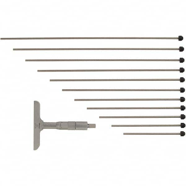 Mitutoyo - Mechanical Depth Micrometers Minimum Measurement (Decimal Inch): 0 Maximum Measurement (Decimal Inch): 12 - Americas Industrial Supply